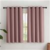 NICETOWN Tende Oscuranti per Interni con Anelli per Camera da Letto Moderna Tenda Cucina Finestra Termiche Isolanti Decorazione 2 Pannelli 140x145 CM Rosa Selvatica