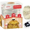 GINMA - Luci Natale LED Interno e Esterno con 8 Effetti Luce, Certificate IP44, Basso Consumo e Impermeabili - Cavo Trasparente (Bianco Caldo, 14 Metri (200 LED))