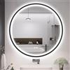 S'bagno Specchio Bagno con Luce Rotondo 800 mm, Specchio Bagno Led con Cornice in Alluminio, Anti-Fog, 3000-6500K, Vetro Temperato HD, IP44 Impermeabile, Funzione Memoria, Nero