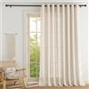 PONY DANCE Tenda Lino 200g/m² Soggiorno Moderne con Anelli Tende Semitrasparenti per Salotto Eleganti Linen Curtains Camera da Letto Moderna 1 Pezzo L 300 x A 220 CM, Beige Chiaro