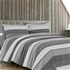 Dorian Home - Set Copripiumino Matrimoniale 250x210 con Sacco in 100% Puro Cotone + 2 Federe Cuscino Letto 50x80 con Patella di 18 cm (Garda Grafite, Una Piazza e Mezza - 200x210 cm)
