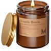 M&SENSE Candele alla Soia 200g, Brezza Oceanica, 35H Combustione, Naturale Candela Non Tossico, Vetro Marrone Vintage, Mano Colata per Aromaterapia Relax, Regalo di Lusso Mamma