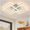 ZMH Lampada a soffitto LED Lampada a soffitto Corridoio - Lampada per corridoio Design moderno 47CM Lampada da camera letto 3000K Bianco caldo Metallo Argento 24W