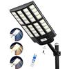 Gefolly SL-7800W Lampione Solare LED Esterno, 550000LM Faro Stradale con Pannello Solari con Sensore di Movimento, 3000K/4000K/6500K IP67 Impermeabile Faretti LED Esterno Solare per Giardino
