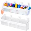 Kositi Porta Giochi Vasca da Bagno Bianco Chic (Asciugatura Rapida) Organizer Giochi Bambini Doccia ✯GARANZIA A VITA✯ Cesto Portaoggetti con 3 Scomparti per Giocattoli da Bagno per Neonati Gel Doccia Shampoo