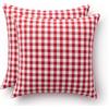 GAMUSI Set di 2 fodere per cuscino Vichy a quadretti 45x45 cm - Fodere per cuscino decorative per divano con cerniera, cotone, traspirante e morbido, Rosso