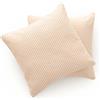 GAMUSI Set 2 Federe per Divano, Federa per Cuscino 45x45 cm - Federe Decorative con Chiusura a Cerniera a Righe per Interno ed Esterno, Colore Beige