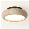 kaixunl 20cm 700lm 7W Plafoniera LED Giapponese Lampadario Wabi-Sabi Lampada Travertino Giallo Lampadari Rotonda Plafoniere luce Calda per Camere da Letto Sale da Pranzo Cucina Corridoi E Ingressi