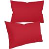 npluseins federe in tinta unita in confezione da 2 e dal design discreto 1154.1498, 40 x 60 cm, rosso