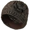 Pachamama Cappello da donna in lana lavorato a maglia a maglia a mano con corteccia di fiori all'uncinetto taglia unica fatto a mano extra caldo commercio equo e solidale, Corteccia, M