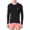 Emporio Armani T-Shirt Girocollo a Maniche Lunghe da Uomo con Logo Lucido Nero L vestibilità Aderente, Nero, L