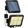 ARRANCIO Faretti Solari a LED Da Esterno, 98 LED Con Sensore Crepuscolare e di Movimento, Con Pannello Solare Impermeabile IP65 (COB 10W 1UNI)