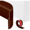 Avilia Paraspifferi Sottoporta in PVC - Guarnizione Isolante per Porte Interne - Sottoporta Termico e Acustico, Facile da Installare, 1m x 4,2mm - Protezione Completa contro Spifferi MARRONE