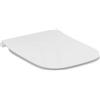 Ideal Standard - Sedile WC i.life A, design a sandwich, quadrato, con meccanismo di chiusura ammortizzata, funzione di sgancio rapido per una facile pulizia, in robusto Duroplast, bianco lucido