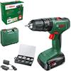 Bosch Home and Garden Trapano con percussione a batteria EasyImpact 18V-40 (1 batteria da 2,0 Ah, sistema 18 volt, set di fissaggio da 173 pz, in custodia), Mandrino 13mm - Amazon Exclusive