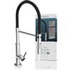Schütte 79180 doccetta Estraibile, Girevole a 360 Gradi per Cucina, Rubinetto Miscelatore monocomando in Cromo/Nero