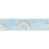 A.S. Création carta de parati TNT con motivo per bambini in multicolore, blu, bianco - carta de parati bordo nuvole 5,00 x 0,13 m - 771451