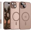 YUANDMI Cover Magnetica per iPhone 15 Compatibile con MagSafe, Custodia Per iPhone 15 Traslucida Opaca Case Ultra-Sottile Silicone Anti-Scivolo Resistente ai Graffi, Marrone