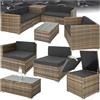 tectake® Salottino in Rattan XXL, Componibile, Contenitore Custodia, Poltrona Giardino, Set Balcone, Tavolo Sedie Esterno, Design Accurato, Versatile, Confort Massimo, Facile Pulizia - Naturale