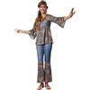 dressforfun 900522 - Costume da Donna Hippie Girl Harmony, Outfit ad Effetto Jeans con Motivi Ornamentali (XXL| No. 302612)