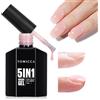 TOMICCA Gel per unghie 5 in 1, colore rosa chiaro, UV/LED, gel per unghie in gomma, per riparare le unghie in gel, rinforzare le unghie, 15 ml