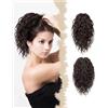 SanKristo Coda Capelli Extension con Coulisse, 30 cm corta Pinza Clip Estensione naturale Ondulati ricci e mossi Parrucche Posticcio sintetiche Finta Posticci cavallo per donna Quotidian, Marrone