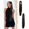 SanKristo Coda Capelli Extension con Coulisse, 66 cm Lunghe Ponytail lisci naturale volume treccia, clip a artiglio Finta sintetiche Posticci cavallo donna Quotidian Posticcio frangetta, marrone