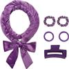 Baolivi Bigodini in velluto senza calore, morbidi bigodini senza calore, per ricci durante la notte, 70 Heatless Curls Band for Overnight Curls, set da 6 pezzi, colore viola