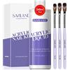 Saviland 240ml Liquido Acrilico: Liquido monomero Acrilico con 3PCS Pennelli Acrilici Dimensione (8/10/14) per Applicazione Sistema Acrilico Kit Unghie Acrilico,8.11fl.oz Monomero per Unghie Acriliche