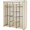 Songmics Armadio Guardaroba Appendiabiti in Acciaio e Tessuto, Facile da Montare, di Colore Beige 150 x 45 x 175 cm RYG12M