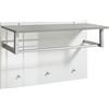 Composad | Appendiabiti della Linea GALAVERNA con 3 Ganci, Appendiabiti da Parete, Ingresso, da Muro, (LxAxP) 90x60x36,80 cm, Colore Cemento e Bianco Laccato, Made in Italy