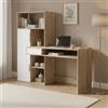Dmora - Scrivania Reine, Scrittoio multiuso, Tavolo per ufficio porta PC, Piano di lavoro, 163x60 h155 cm, Quercia e Bianco
