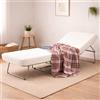 Talamo Italia - Letto Pieghevole Ancilla, Pouf trasformabile in Letto Singolo, Pouf in Tessuto da Soggiorno, 100% Made in Italy, 80x80h45 cm, Bianco