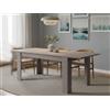 Dmora Tavolo Allungabile Salvaspazio Albatera in Legno, 160/220h75 cm Cemento, 8/10 Persone con prolunga centrale, Moderno per sala da pranzo