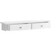 SONGMICS Mensola da Muro, Mensola da Parete con 2 Cassetti, Portata di 15 kg, 15 x 65 x 10 cm, Ingresso Soggiorno Ufficio, Montaggio Facile, Salvaspazio, Design Moderno, Bianco LWS65WT
