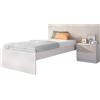 DEKIT GRUPO RIMOBEL LION - Testiera con comodino a due cassetti e giroletto 90x190 - BIANCO/ALISTONATO - 106 x 146 x 194,8 cm