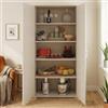 Dmora - Armadio multiuso Alisso, Mobile lineare a 2 Ante battenti, Guardaroba a 4 ripiani regolabili, Scarpiera moderna, 100% Made in Italy, 90x45h195 cm, Bianco