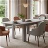 Dmora Tavolo Allungabile Otto 90x90x75h cm Grigio 8 Posti Allungabile, Meccanismo Estensione a Libro Made in Italy