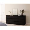 Dmora - Credenza Victoire, Buffet da soggiorno, Madia da salotto, Dispensa da cucina, 154x50 h68 cm, Nero