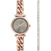 Fossil Orologio Carlie da donna, Movimento al quarzo a tre lancette in tonalità oro rosa con cinturino in acciaio inossidabile