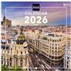 Finocam - Calendario da parete 2026 18x18 Layout mensile Gennaio - Dicembre 2026 + Sett. - Dic. 2025 (4 mesi) ridotto | Calendario 2026 | Immagini Madrid - Internazionale