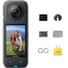 Insta360 X4 Pack Avventura - Action Camera impermeabile 8K a 360°, video grandangolare 4K, bastone invisibile per selfie, protezioni per lenti rimovibili, modifica AI, stabilizzazione, nessuna scheda