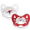 Dentistar Ciuccio Silicone dai 6-14 mesi - 2 pezzi - Ciuccio Orthodontico con step dentale che rispetta denti e mascella - Succhietto senza BPA - Made in Germany - Coniglietto e Pupazzo di Neve