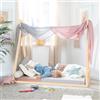 roba Lettino Montessori a Forma di Tenda 70 x 140 cm - Certificato FSC - Ecosostenibile - Robusto e Resistente - da 0 a 7 Anni - Legno di Bambù - Colore Naturale