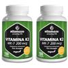 Vitamaze - amazing life Vitamaze® Vitamina K2 MK-7 200 mcg All Trans 100% Alto Dosaggio Menachinone, 180 Microcompresse Vegan, Qualità Tedesca, Naturale Integratore Alimentare senza Additivi non Necessari (Confezione da 2)