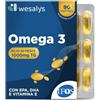 WESALYS Omega 3 IFOS 5 Stelle Certificato, 90 capsule in Blister da 1000mg in forma Trigliceride, Senza Retrogusto. Olio di pesce ad Alto dosaggio, Ricco di EPA e DHA, Trigliceridi, Cuore, Cervello, WESALYS
