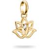 Thomas Sabo Charm Club Connect CC1204-414 - Ciondolo a forma di fiore di loto con pietra placcata in oro 18 carati, in argento 925 riciclato