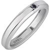 Breil, Anello Uomo Collezione Y, Fedina da Uomo in Acciaio Lucido con Cristallo Nero Incastonato, Anello Maschile dal Design Semplice e Minimal