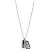 Fossil Collana da uomo in acciaio inossidabile con chiusura a moschettone Dog tag, Argento metallizzato
