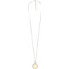 Fossil Collana da donna in acciaio inossidabile con chiusura a moschettone, tono oro, con ciondolo rotondo
